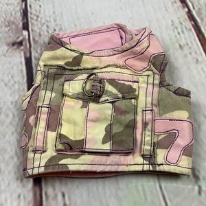 UEC Pink camo Velcro harness  for 5-7 lbs with 6ft leash